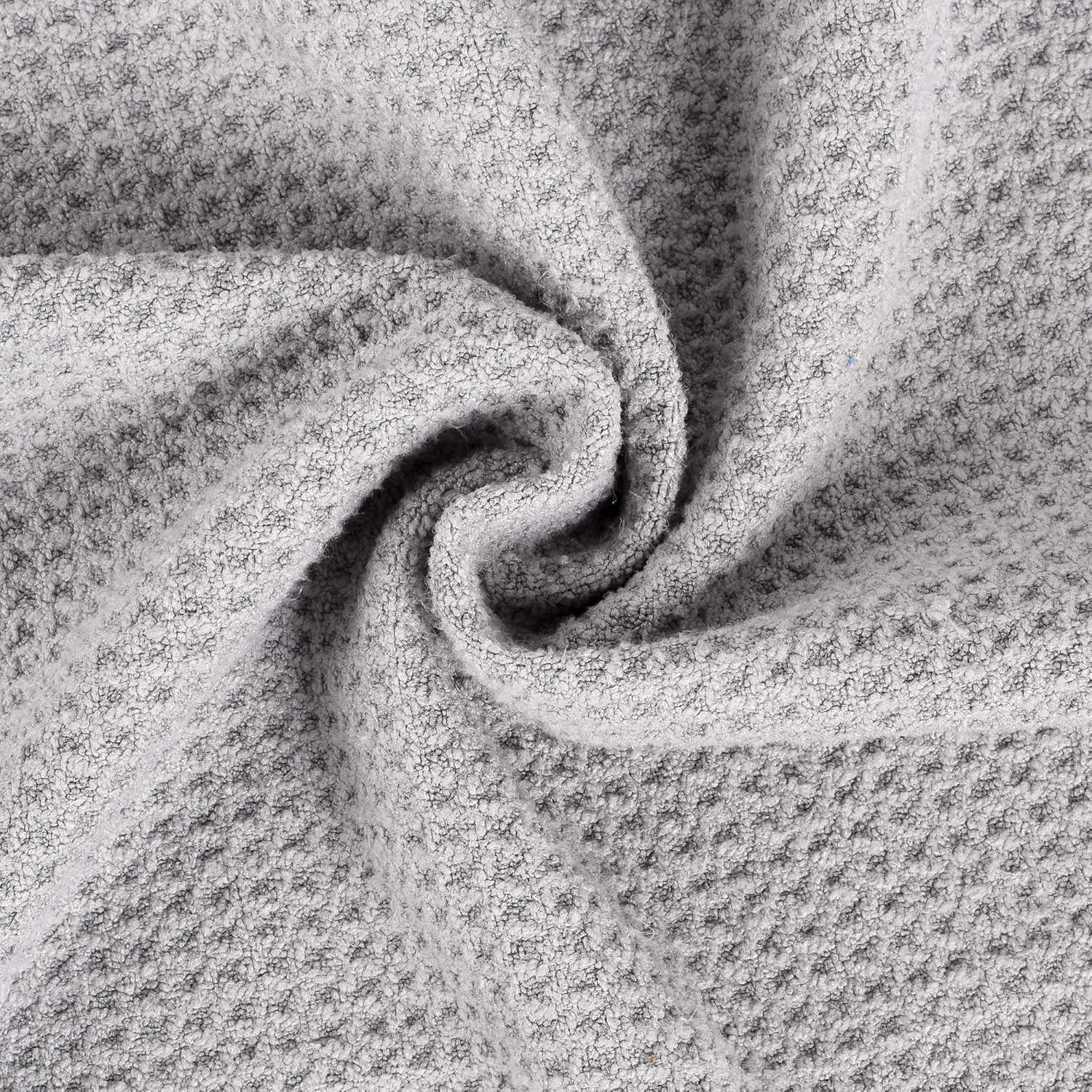 Tri-Fold Golf Towel | 16" X 24" | Premium Microfiber Fabric | Waffle Pattern | with Heavy Duty Carabiner Clip | for Men and Women (Gray)